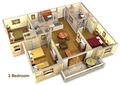 Lake Eve Resort 3 Bedroom Layout